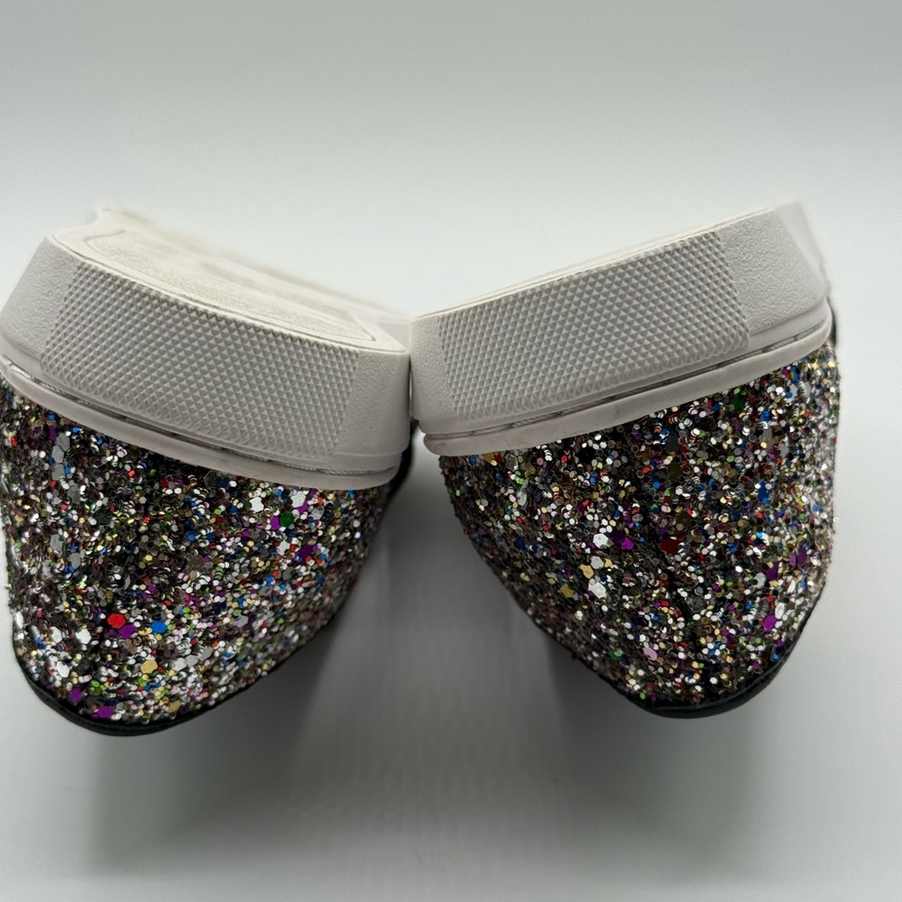 Steve Madden Ecentrog Leather Trim Multicolor Sparkly-Glitter Slip On Sneakers - Picture 8 of 16